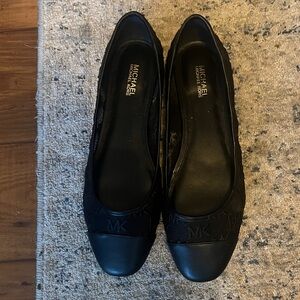 Michael Kors Black Textured Flats